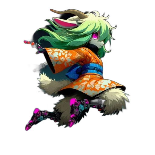 dragon, jacket, staff, creature transparent PNG cut-out
