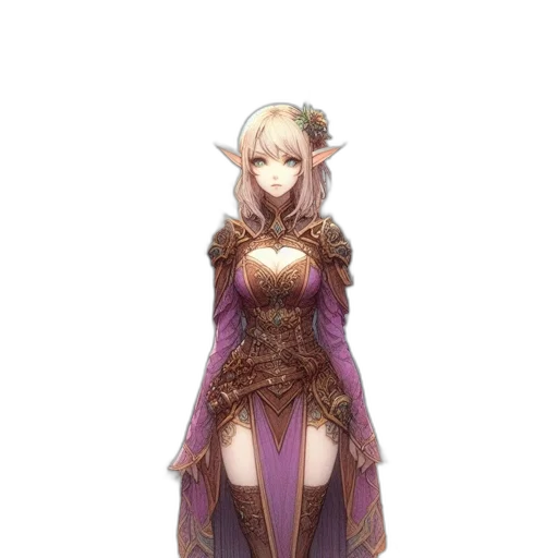 dress, dragon, staff, crown transparent PNG cut-out