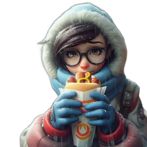 food, jacket, face, staff transparent PNG cut-out