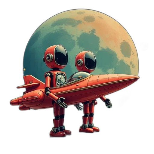 robot, concept art, 3d render, comic book art transparent PNG cut-out