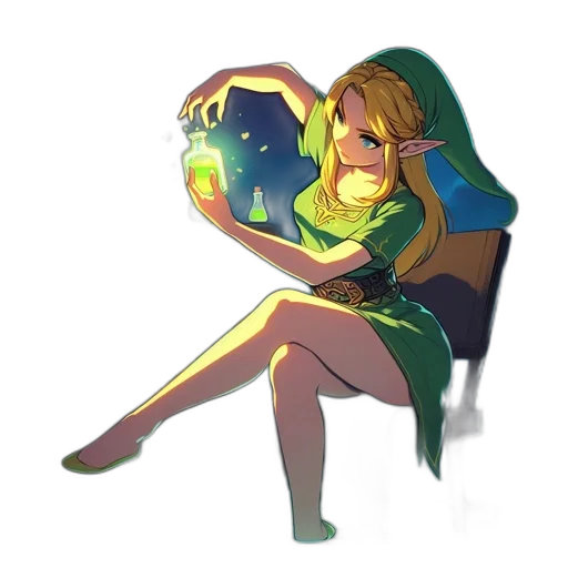dress, staff, creature, concept art transparent PNG cut-out
