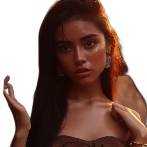 dress, jewelry, face, hair transparent PNG cut-out