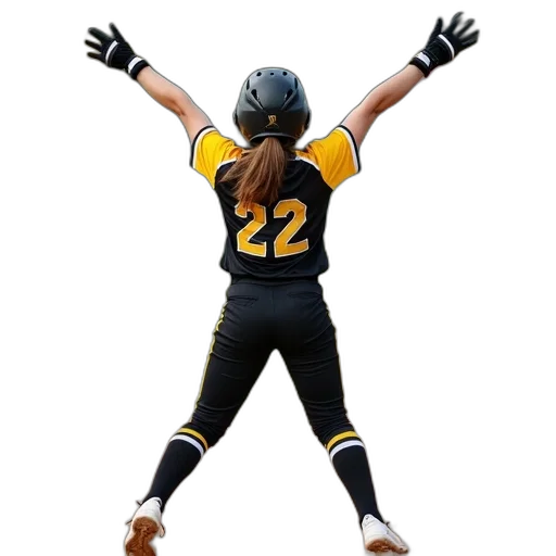 young, female, baseball, player transparent PNG cut-out