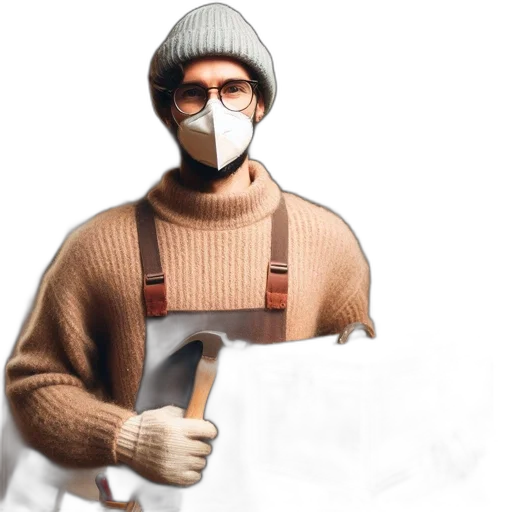 mask, staff, jacket, robot transparent PNG cut-out