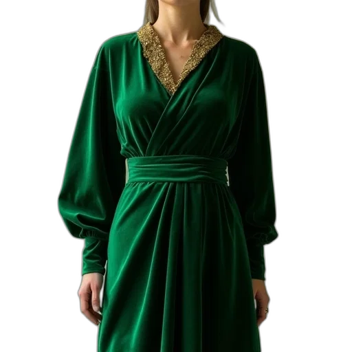 dress, jewelry, green, earth tones transparent PNG cut-out