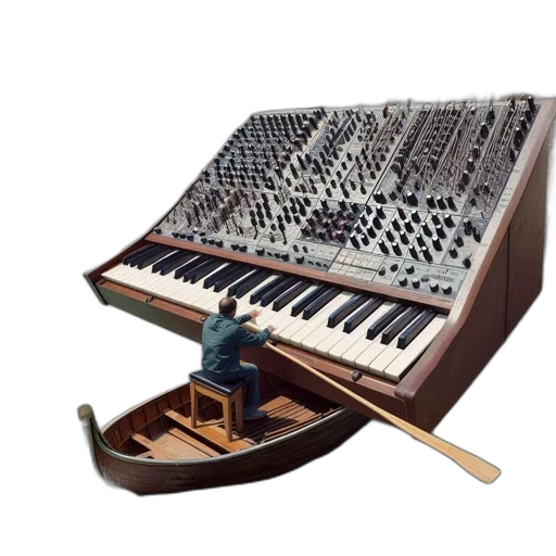 3d render, man, rows, boat transparent PNG cut-out