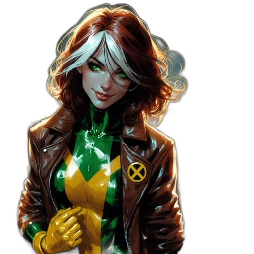jacket, comic book art, concept art, green transparent PNG cut-out