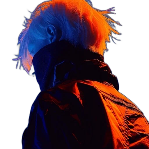 jacket, hair, face, mask transparent PNG cut-out