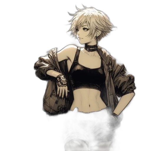 jacket, dress, staff, concept art transparent PNG cut-out
