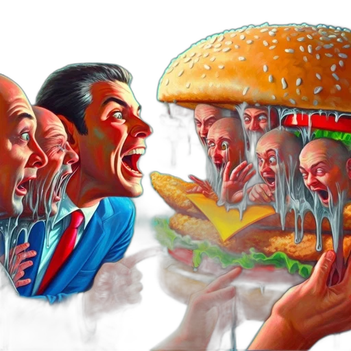 food, face, concept art, photorealistic transparent PNG cut-out