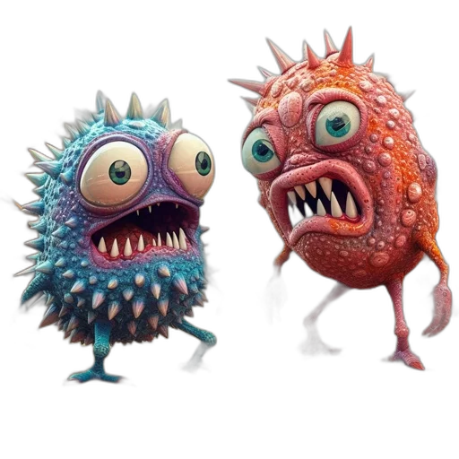 creature, concept art, 3d render, two transparent PNG cut-out