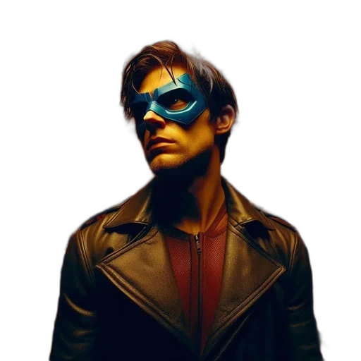 jacket, mask, face, cyberpunk transparent PNG cut-out