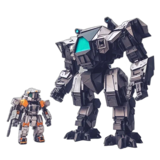 robot, concept art, 3d render, pixel art transparent PNG cut-out