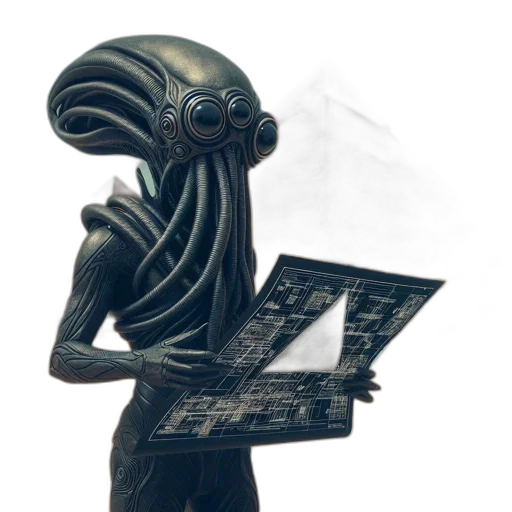 mask, creature, robot, staff transparent PNG cut-out