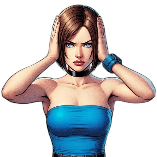 face, mask, dress, comic book art transparent PNG cut-out