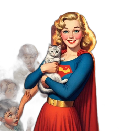 comic book art, concept art, supergirl, illustration transparent PNG cut-out