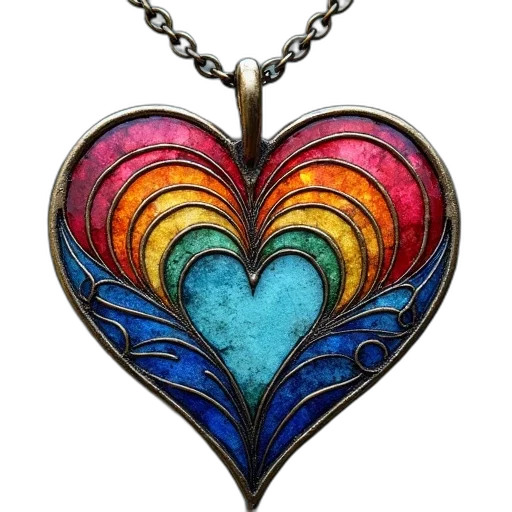 jewelry, colorful, heart, ocean transparent PNG cut-out