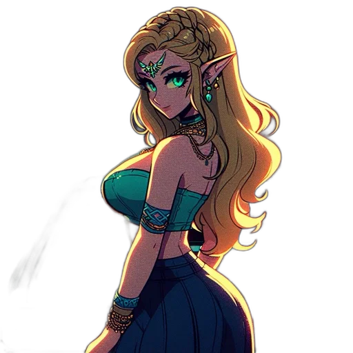 dress, crown, staff, concept art transparent PNG cut-out