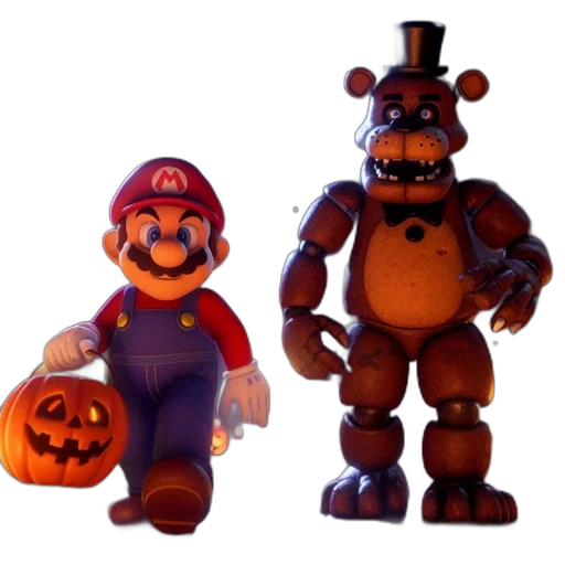 3d render, concept art, pixel art, halloween transparent PNG cut-out