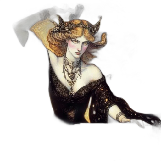 staff, crown, dress, jewelry transparent PNG cut-out