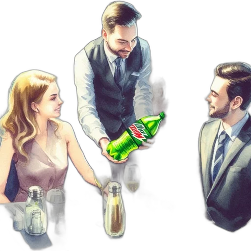bottle, concept art, watercolor, comic book art transparent PNG cut-out