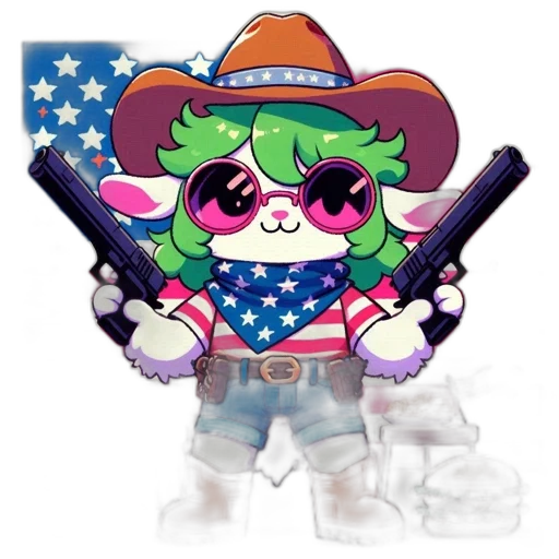weapon, vaporwave, pixel art, cartoon transparent PNG cut-out