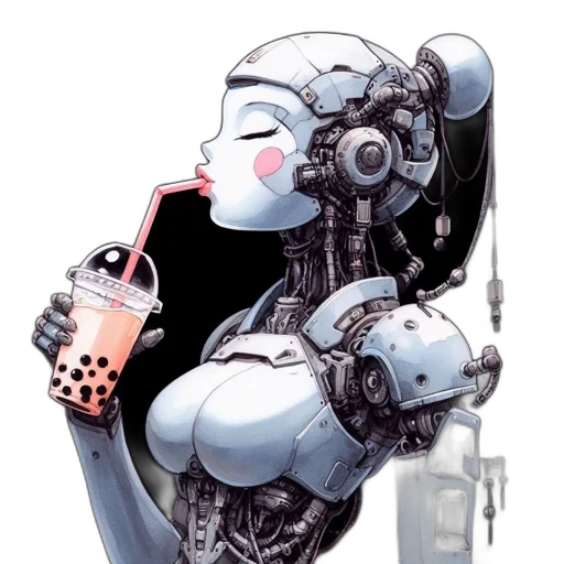 robot, cyberpunk, concept art, comic book art transparent PNG cut-out