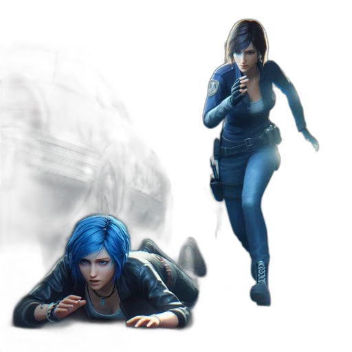 concept art, cyberpunk, comic book art, 3d render transparent PNG cut-out
