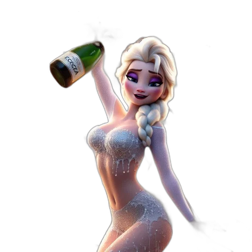 dress, bottle, 3d render, concept art transparent PNG cut-out
