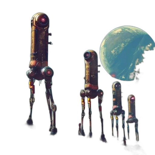 robot, weapon, staff, sword transparent PNG cut-out