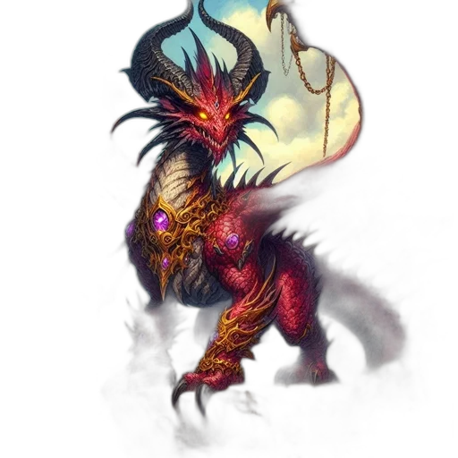 dragon, creature, staff, mask transparent PNG cut-out