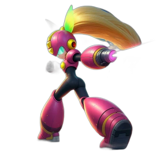 robot, weapon, staff, hair transparent PNG cut-out