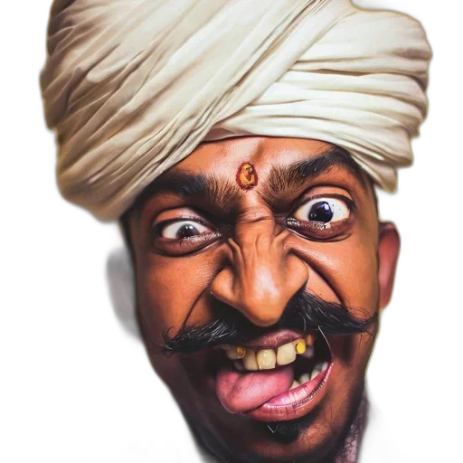 face, mask, hat, staff transparent PNG cut-out