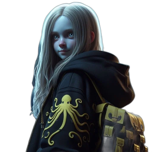 jacket, face, concept art, fantasy art transparent PNG cut-out