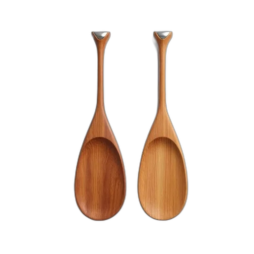 3d render, pair, wooden, paddles transparent PNG cut-out