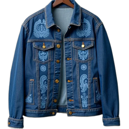 jacket, blue, denim, pattern transparent PNG cut-out