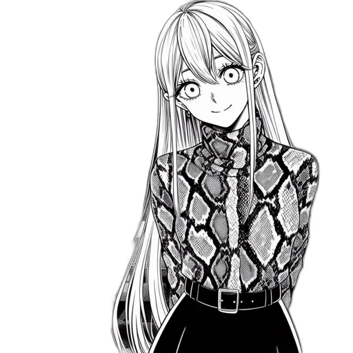 jacket, dress, hair, staff transparent PNG cut-out