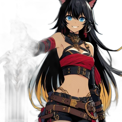 fantasy art, anime, concept art, pixel art transparent PNG cut-out
