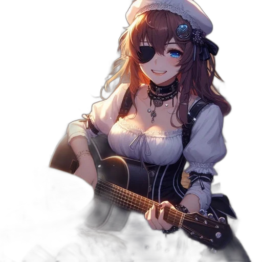 dress, hat, staff, weapon transparent PNG cut-out