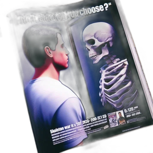 3d render, concept art, advertisement, skeleton transparent PNG cut-out