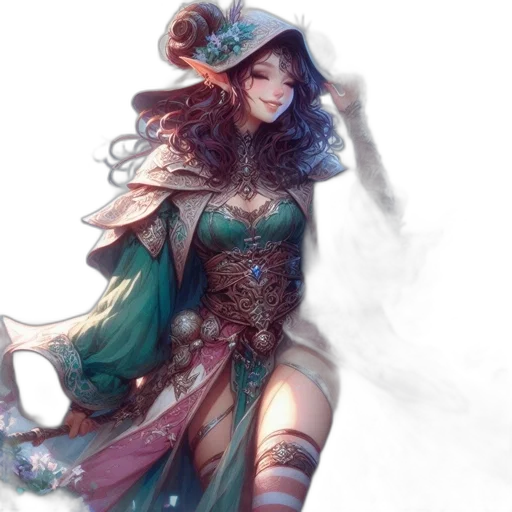 dress, staff, dragon, sword transparent PNG cut-out