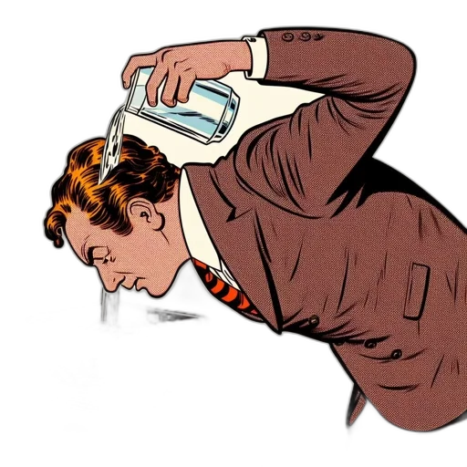 staff, hair, bottle, jacket transparent PNG cut-out