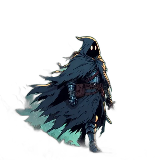 creature, mask, staff, jacket transparent PNG cut-out