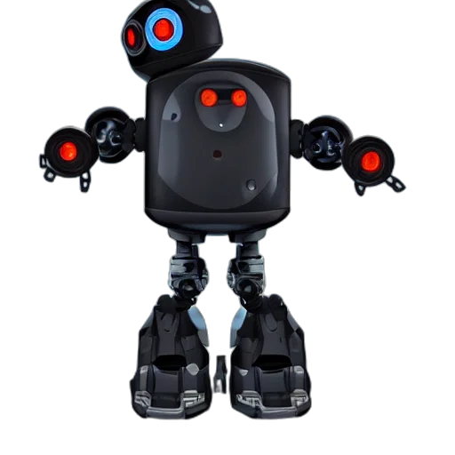 robot, staff, 3d render, concept art transparent PNG cut-out