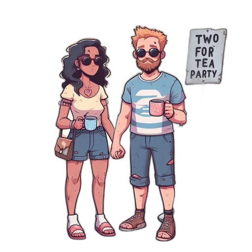 concept art, watercolor, cartoon, vaporwave transparent PNG cut-out