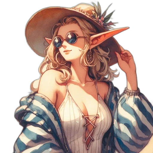 hat, dress, staff, dragon transparent PNG cut-out