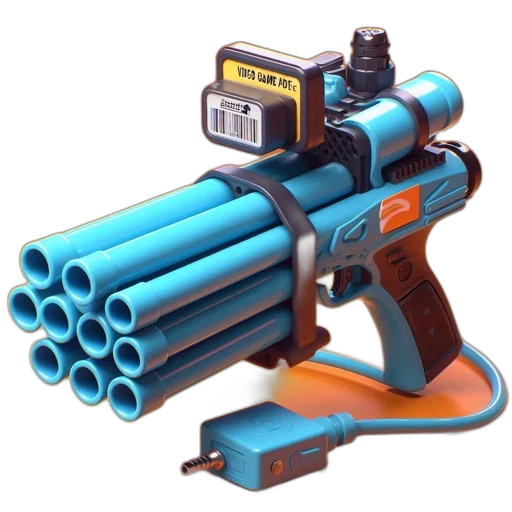 weapon, robot, staff, 3d render transparent PNG cut-out