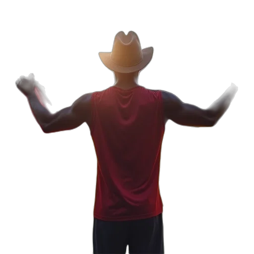 hat, jacket, robot, staff transparent PNG cut-out