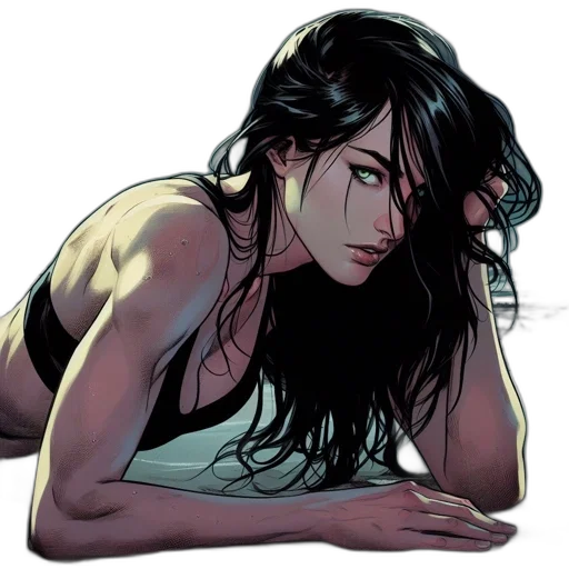 comic book art, concept art, cyberpunk, cartoon transparent PNG cut-out