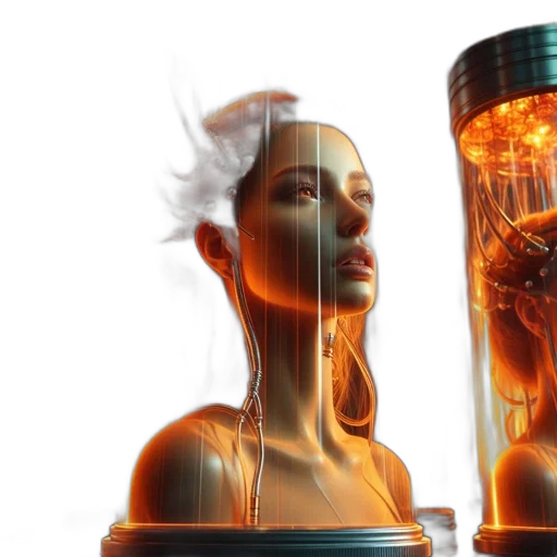 concept art, 3d render, cyberpunk, photorealistic transparent PNG cut-out